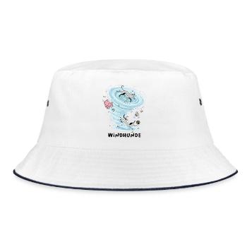 Windhunde - Bucket Hat - Weiß/Navy - Vorne