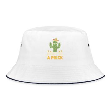 Cactus Saying: Don't Be A Prick - Bucket Hat - white/navy - Front