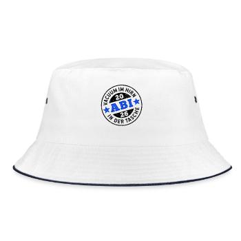 Abi 2026 - Vacuum in the brain, Abi in the bag - Bucket Hat - white/navy - Front