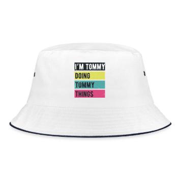 I’m Tommy Doing Tommy Things Retro Colors - Bucket Hat - white/navy - Front