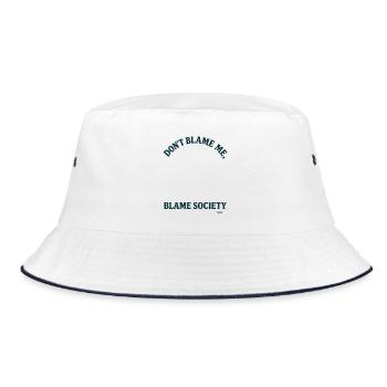 Don't blame me, but blame society - Bucket Hat - white/navy - Front
