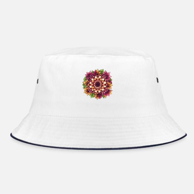 Orange Sunflower Mandala Bucket Hat