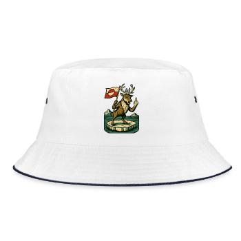 Greenland Shirt Reindeer Caribou - Bucket Hat - white/navy - Front