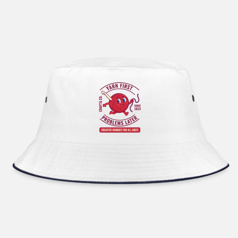 Yarn First Problems Later Funny Crochet Lover Yarn Bucket Hat
