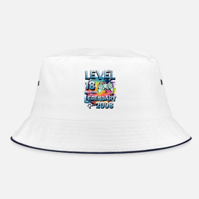 Level 18 years Unlocked since 2008 Birthday Bucket Hat