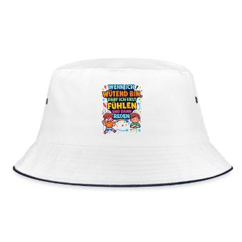 When I'm angry, feel first then talk - Bucket Hat - white/navy - Front