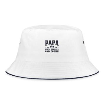 Cooler Papa Wie ein Opa Nur Cooler - Bucket Hat - Weiß/Navy - Vorne