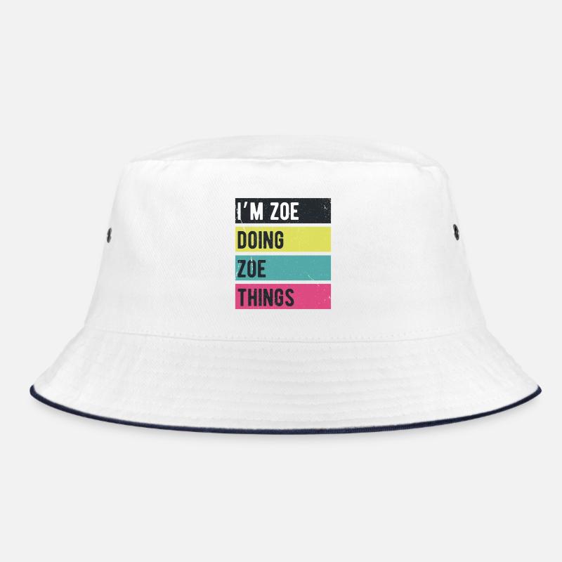 I’m Zoe Doing Zoe Things Retro Colors Bucket Hat