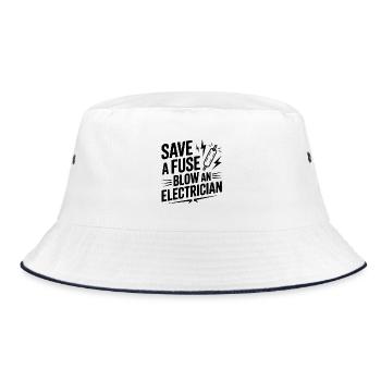Save a Fuse Blow an Electrician - Bucket Hat - white/navy - Front