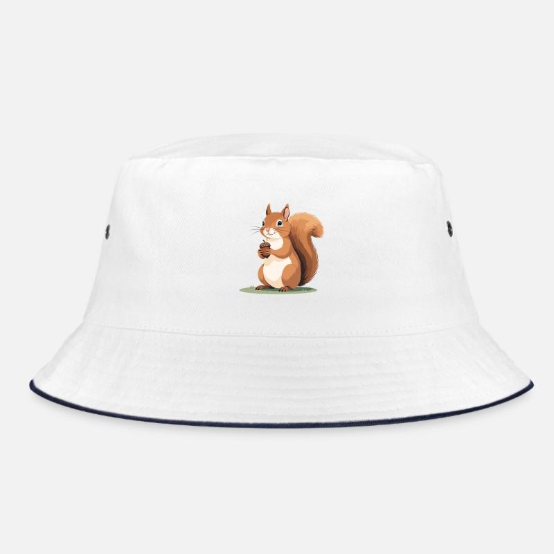 Eichhörnchen mit Eichel Karikatur Bucket Hat