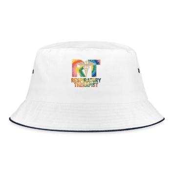 Respiratory Therapist Tie-Dye - Bucket Hat - white/navy - Front
