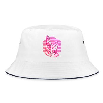 Windsurfing in a nutshell - Bucket Hat - white/navy - Front