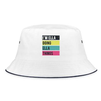 I’m Ella Doing Ella Things Retro Colors - Bucket Hat - white/navy - Front