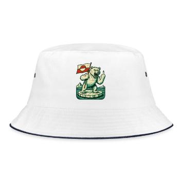 Hands Off Greenland Flag Arctic Polar Bear - Bucket Hat - Weiß/Navy - Vorne