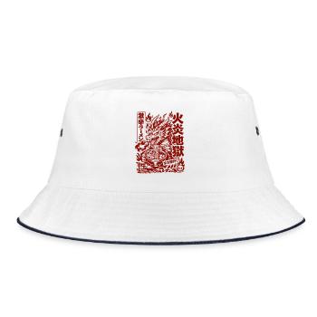 Dragons | Ramen | Noodle soup | extra spicy - Bucket Hat - white/navy - Front