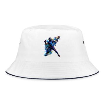 American Football Quarterback | Action Art - Bucket Hat - white/navy - Front