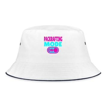 Packrafting Mode ON – Abenteuer zu Land & Wasser - Bucket Hat - Weiß/Navy - Vorne