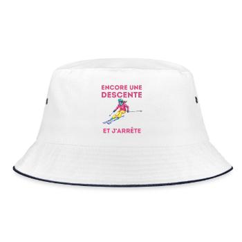 Noch ein Abstieg und ich bleibe stehen - Bucket Hat - Weiß/Navy - Vorne
