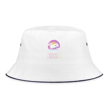 Retro Gaming Strand 1986 - Bucket Hat - Weiß/Navy - Vorne