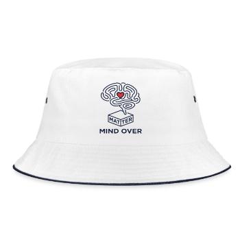 Mind Over Matter – Heart and Mind Illustration - Bucket Hat - white/navy - Front