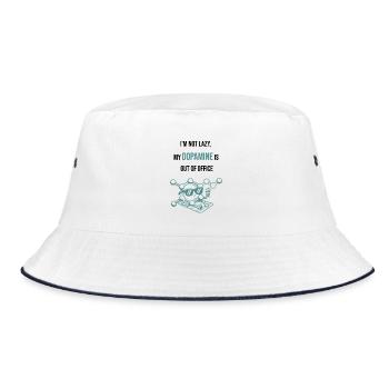 Dopamine Neon Fusion - I`m Not Lazy My Dopamine - Bucket Hat - Weiß/Navy - Vorne