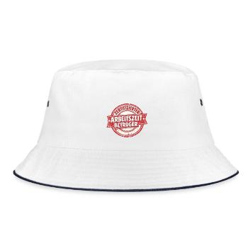 Certified working time fraudster - Bucket Hat - white/navy - Front