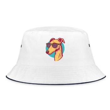 Greyhound, Galgo - Bucket Hat - white/navy - Front