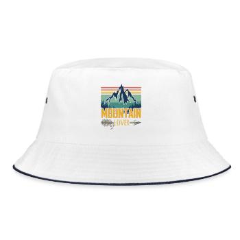 Bergliebhaber Retro - Bucket Hat - Weiß/Navy - Vorne