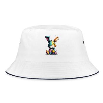 Patchwork Bunny Colorful - Bucket Hat - white/navy - Front