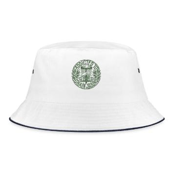 Süchtig nach Kettensound Discgolf Discgolfer - Bucket Hat - Weiß/Navy - Vorne