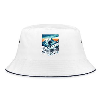 Ski Touring Mountains Sunrise Tour - Bucket Hat - white/navy - Front