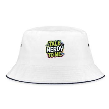 Talk Nerdy to me - Bucket Hat - white/navy - Front
