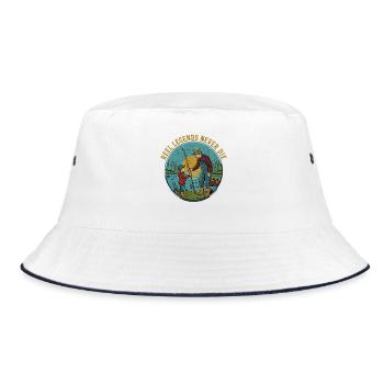 Real Legends Never Die Vintage Motiv - Bucket Hat - Weiß/Navy - Vorne