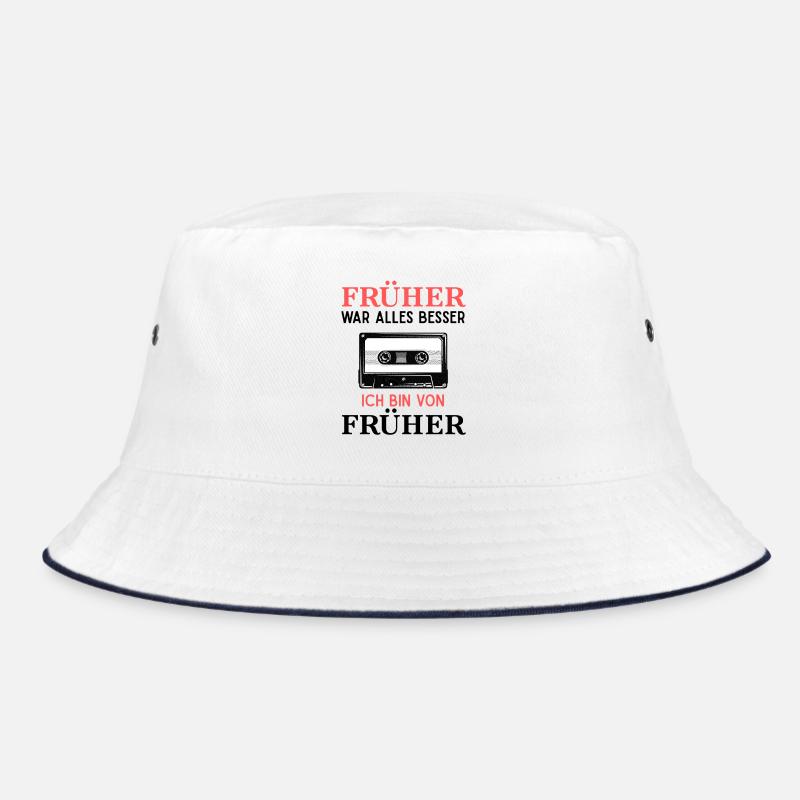 Everything used to be better cassette nostalgia - Bucket Hat - white/navy