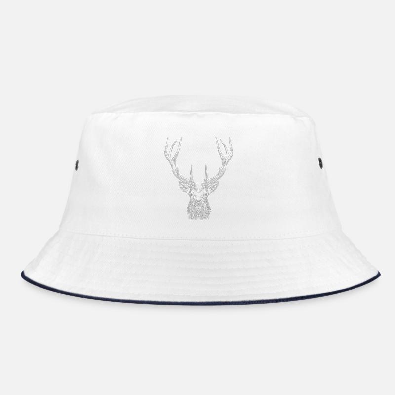 Tech Deer – Geometric Deer in Grey Bucket Hat