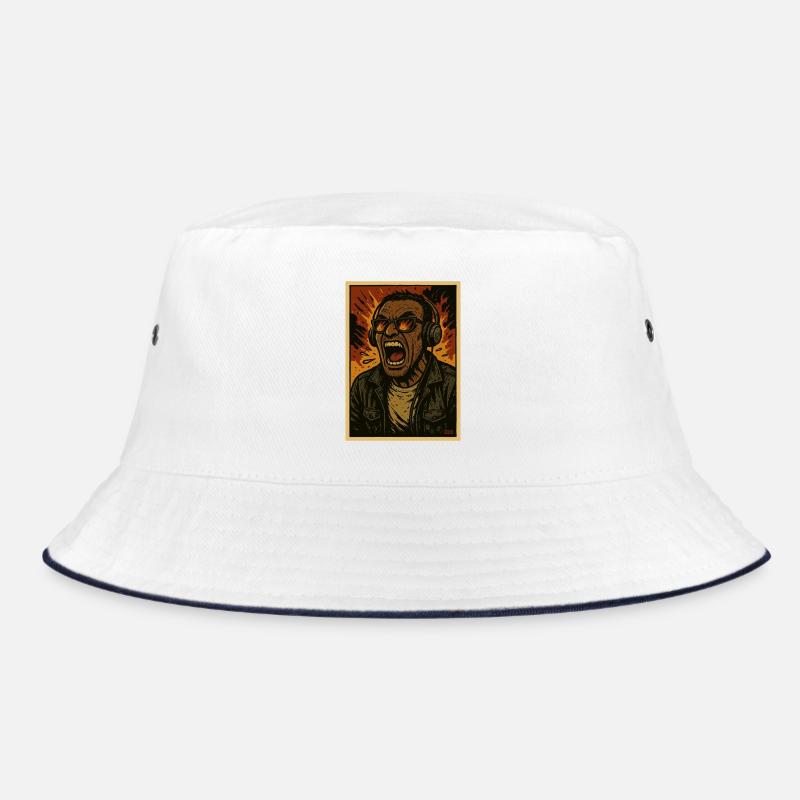 Headphone Singer Flames Bucket Hat
