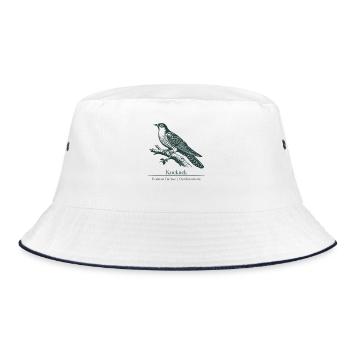 Cuckoo Silhouette | Ornithology | Drawing - Bucket Hat - white/navy - Front