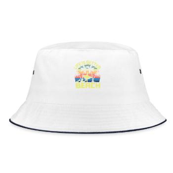 Beach Surfer Retro Sunset - Bucket Hat - Weiß/Navy - Vorne
