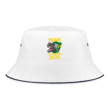 Yeah! Schulkind 2026 Dino Einschulung - Bucket Hat - Weiß/Navy - Vorne