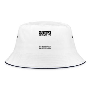 Einschulung 2026 Gästebuch Schulkind Schulstart - Bucket Hat - Weiß/Navy - Vorne