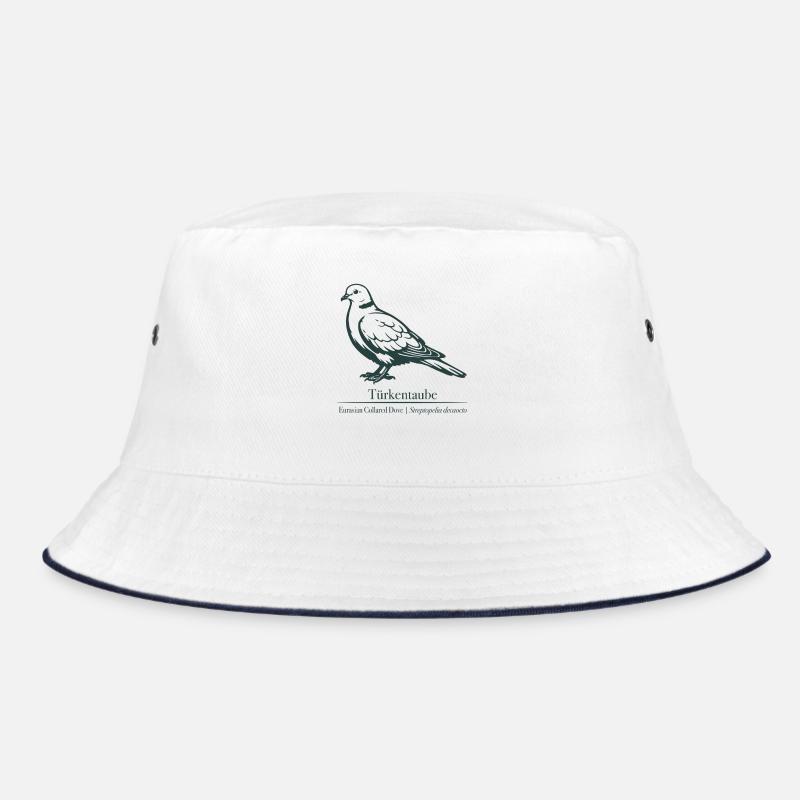 Collared Dove Silhouette | Ornithology | Drawing Bucket Hat