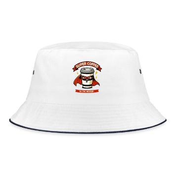 Super Kaffee Retter Cup - Bucket Hat - Weiß/Navy - Vorne