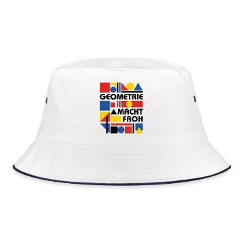 Geometry makes you happy - Bucket Hat - white/navy - Front