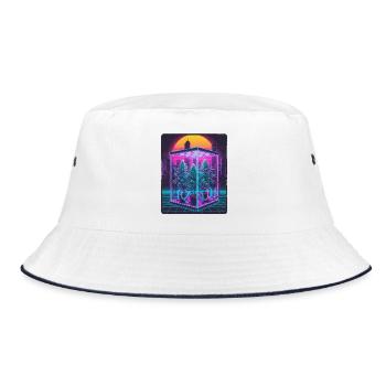 Retro Grower - Bucket Hat - Weiß/Navy - Vorne