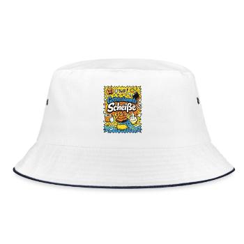 Gottverdammte Scheiße! Comic-Explosion - Bucket Hat - Weiß/Navy - Vorne
