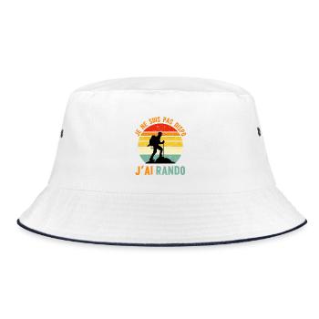 Retro Hike: I'm not available - Bucket Hat - white/navy - Front