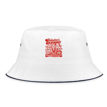 50s Valentine's milkshake for lovers - Bucket Hat - white/navy - Front