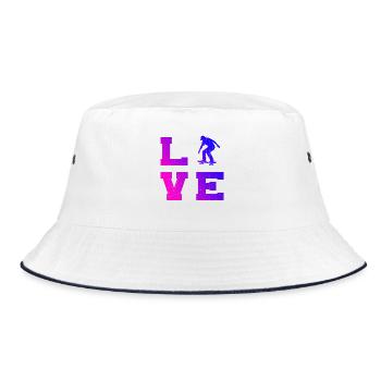 Skateboarding Stil für jeden Anlass - Bucket Hat - Weiß/Navy - Vorne
