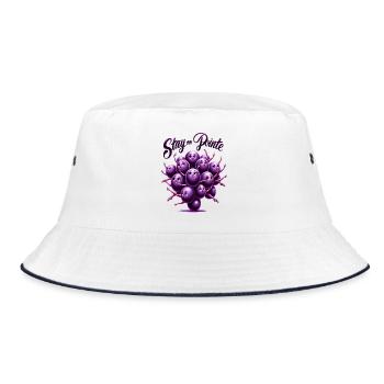 Pointe Trauben Traum - Bucket Hat - Weiß/Navy - Vorne
