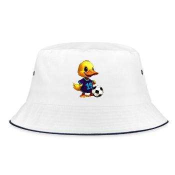 Entchen Fussball - Bucket Hat - Weiß/Navy - Vorne
